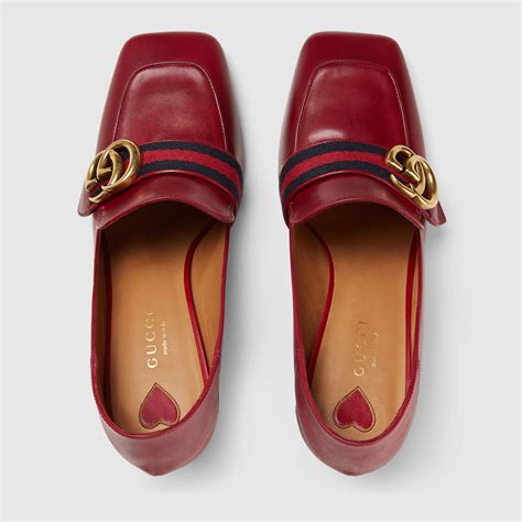 gucci loafers.midheel|gucci stacked heel loafer.